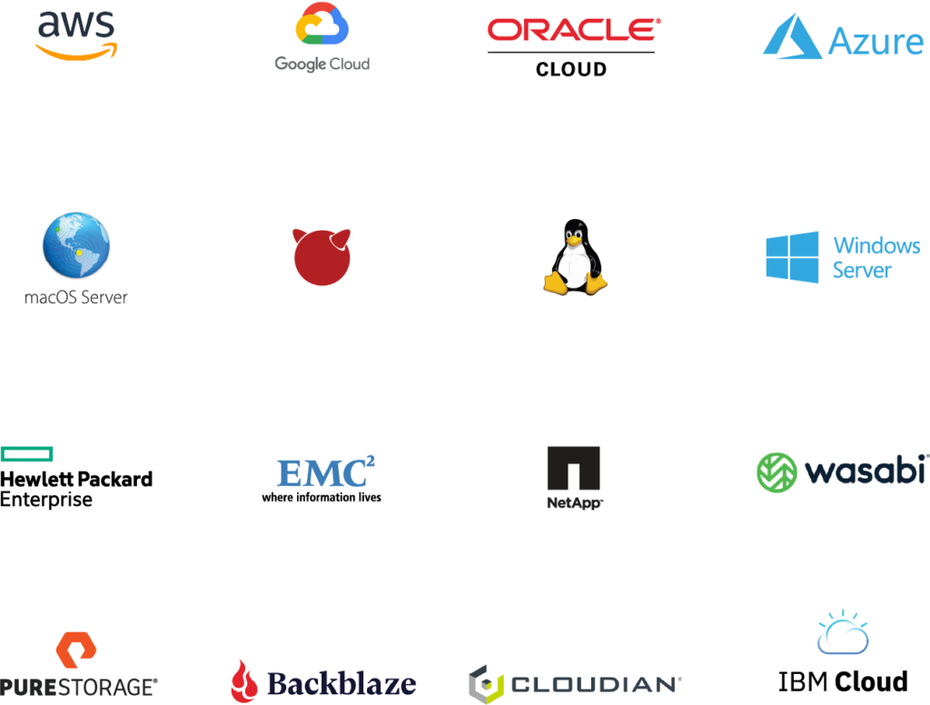 Resilio Connect works with any S3-compatible cloud storage provider, such as AWS, Google Cloud Platform, Microsoft Azure, Wasabi, MinIO, Oracle, and more.