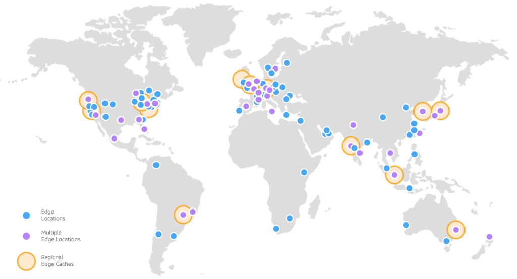 Key features of content delivery network map.